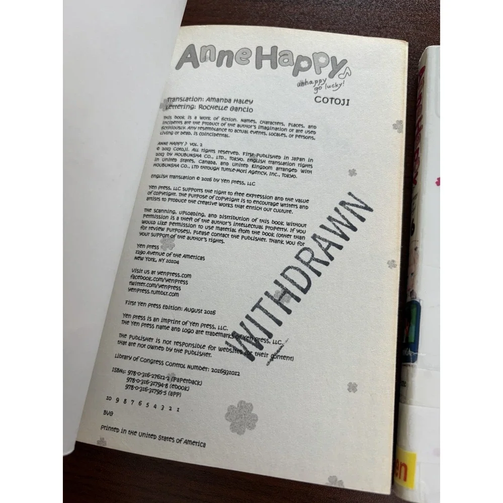 Anne Happy, Vol 2 And Vol 6 Manga Japanese Paperback By Cotoji English Yen Press